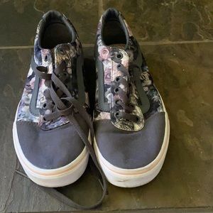 Floral grey vans